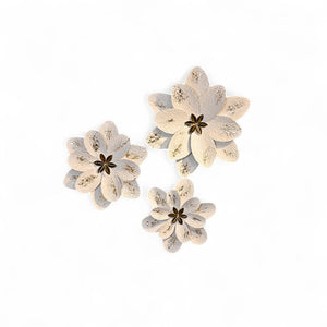White Lotus Metallic Wall Art