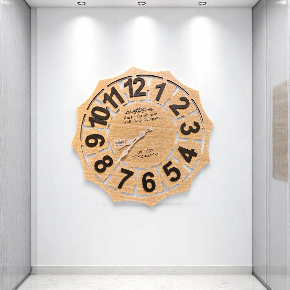 Timber Elegance Wooden Wall Clock