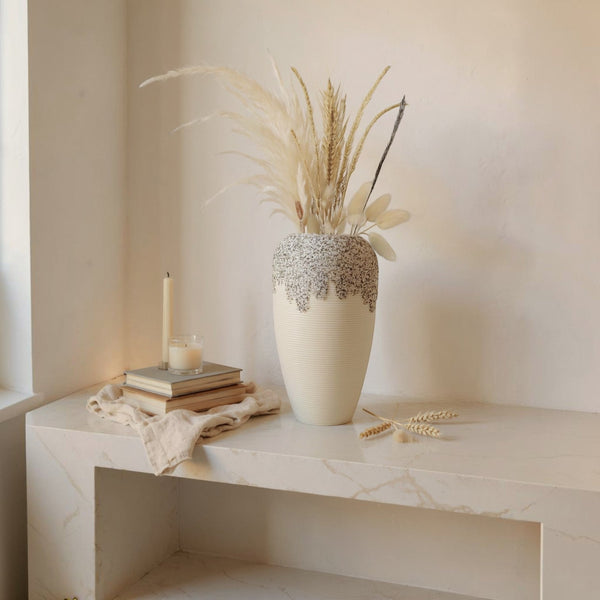 Nordic Textured Ceramic Vases Set (3 Pieces)