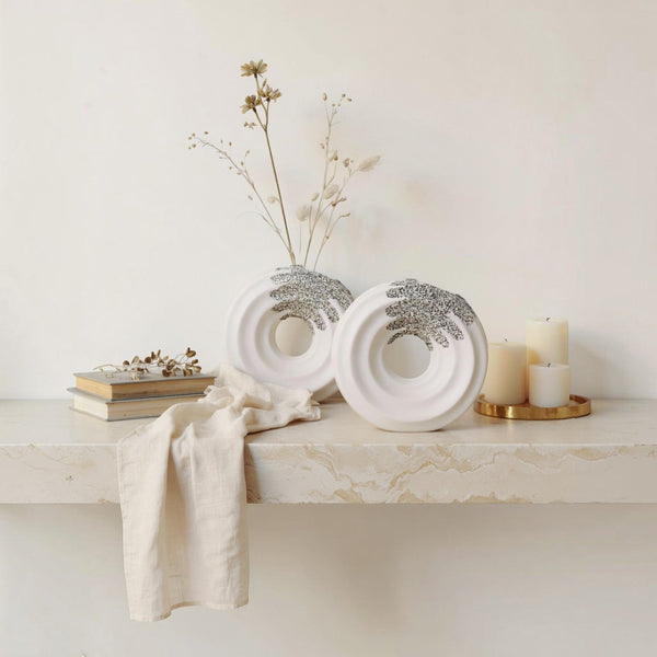 Modern Round Ceramic Donut Vases