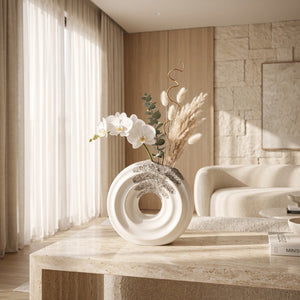Modern Round Ceramic Donut Vases
