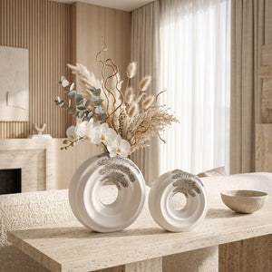 Modern Round Ceramic Donut Vases