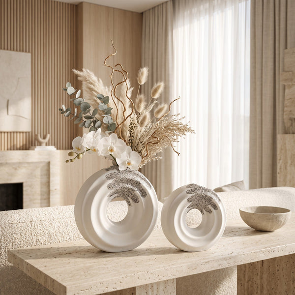 Modern Round Ceramic Donut Vases