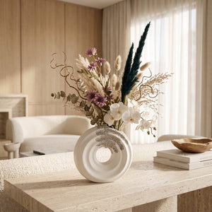 Modern Round Ceramic Donut Vases