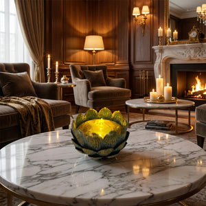 Luxury Lotus Metal Candle Holder (Pair)