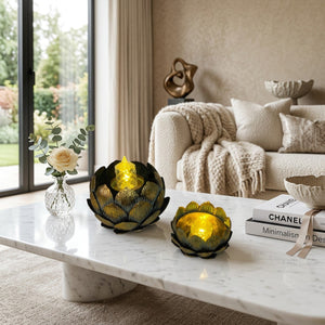 Luxury Lotus Metal Candle Holder (Pair)