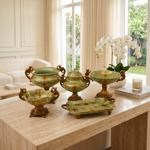 Luxury Sage Green Decorative Fiber Vases Collection