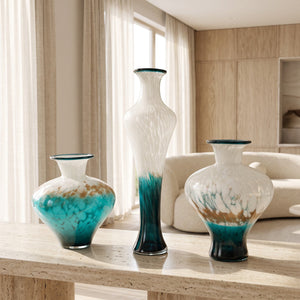 Aqua Artistic Glass Decorative Vases