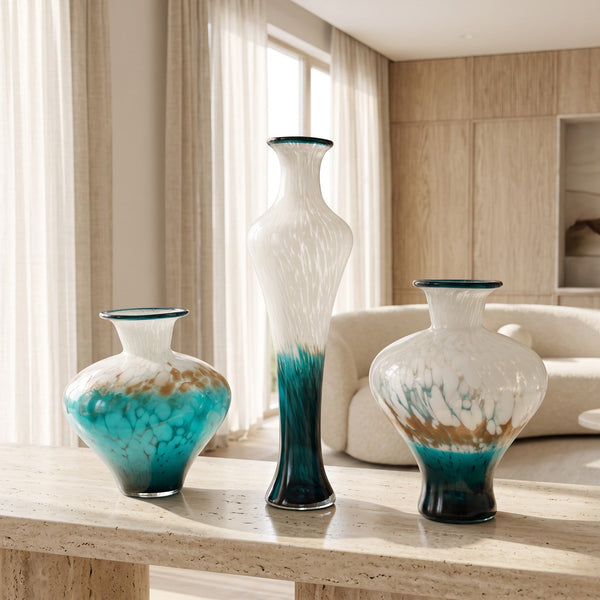 Aqua Artistic Glass Decorative Vases