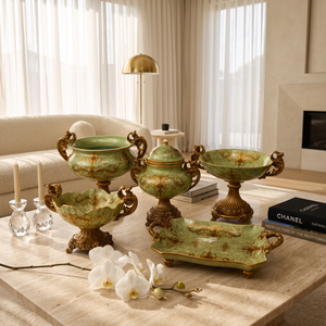Luxury Sage Green Decorative Fiber Vases Collection