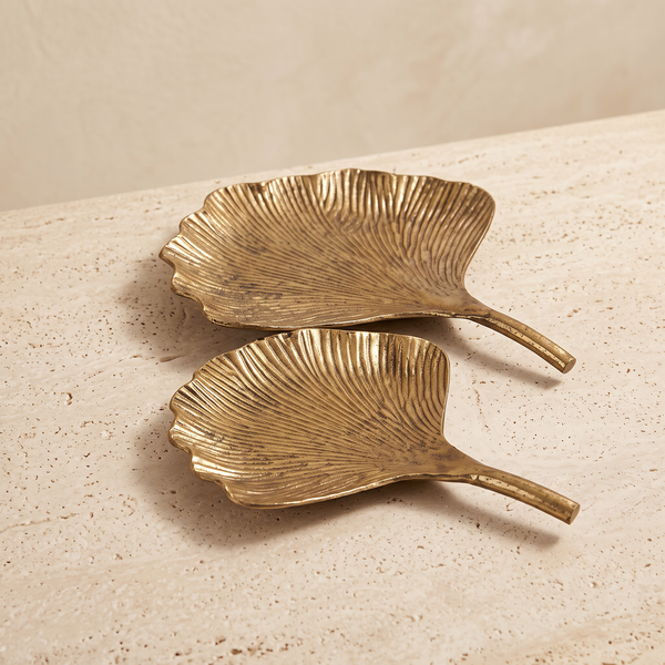 Antique Matt Gold Leaf Trays