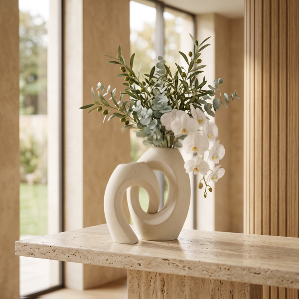 Luxury Abstract Interlocking Ceramic Vase