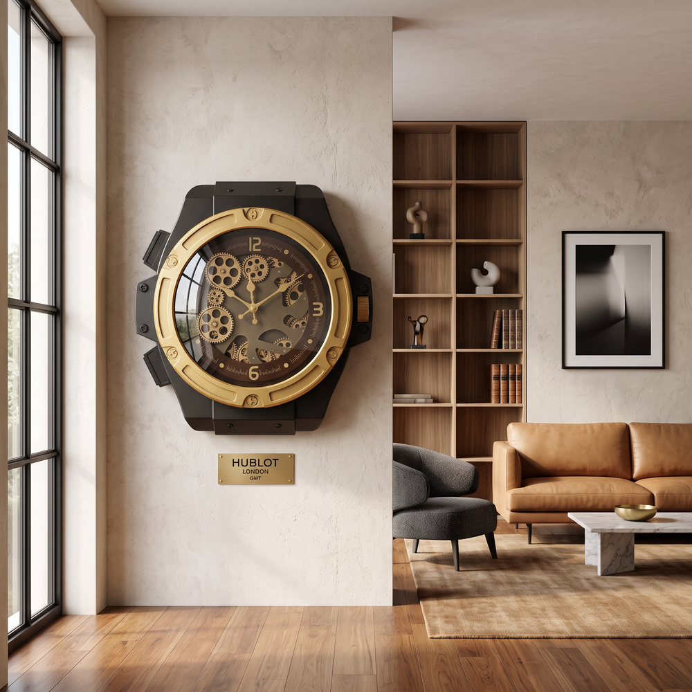 Luxury Golden Gear Wall Clock