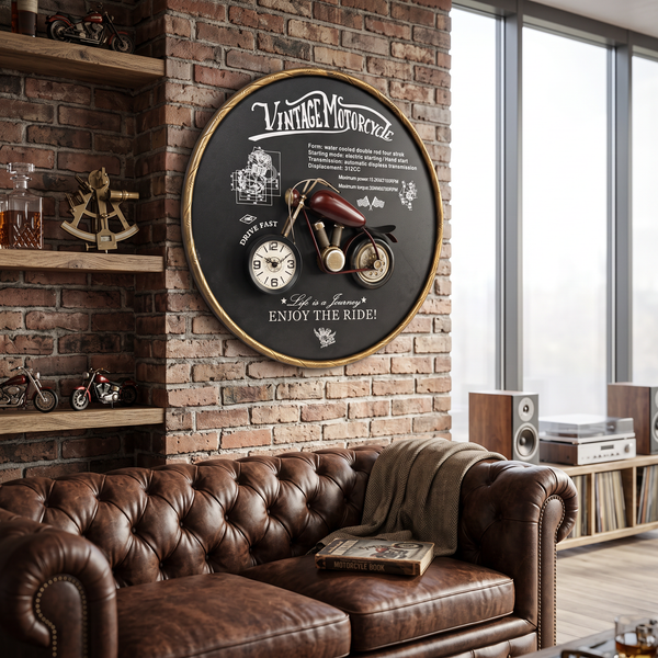 California Motorcycle Wall Frame Clock