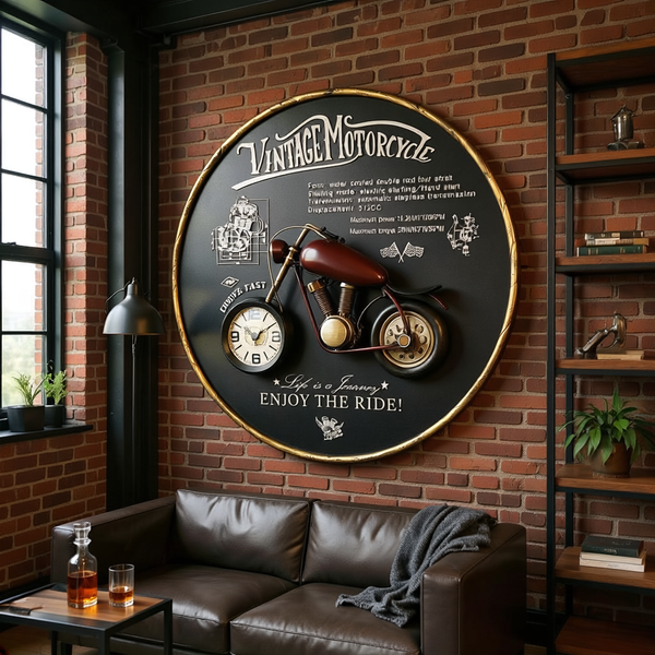 California Motorcycle Wall Frame Clock
