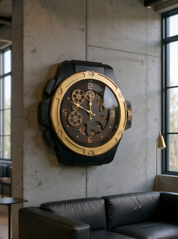 Luxury Golden Gear Wall Clock
