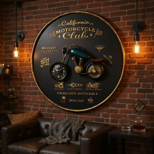 California Motorcycle Wall Frame Clock