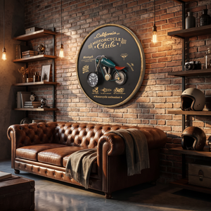 California Motorcycle Wall Frame Clock