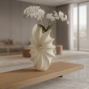 Modern Organic Spiral Ceramic Table Vases (Pair)