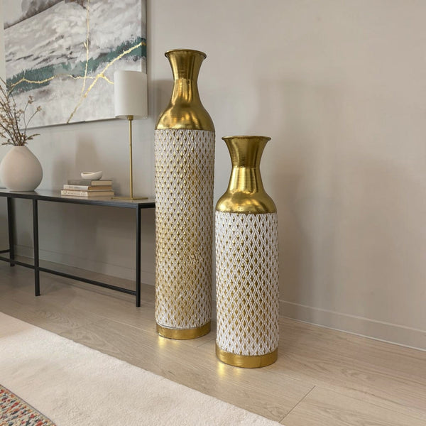 Luxury Diamond Pattern Decorative Floor Vases