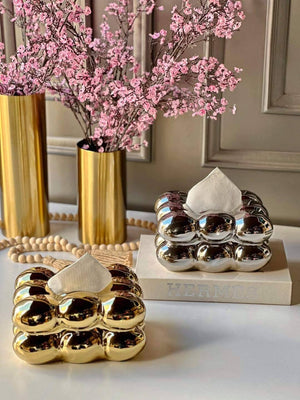 Ceramic Bubble Stack Tissue Box