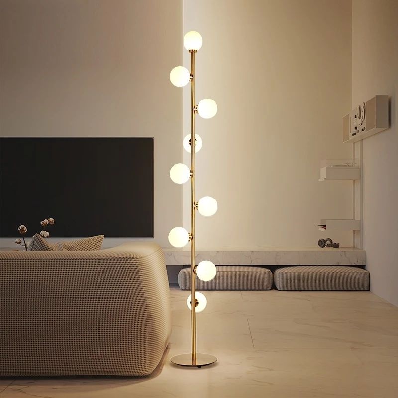 NordLume Glass Orb LED Floor Lamp – Warm Light Edition