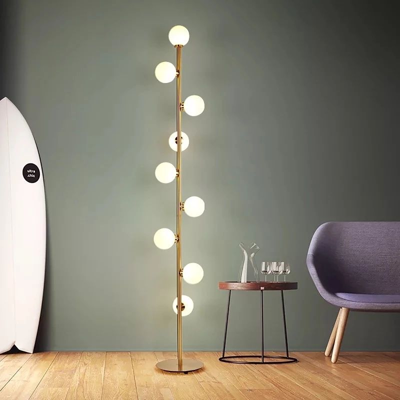 NordLume Glass Orb LED Floor Lamp – Warm Light Edition