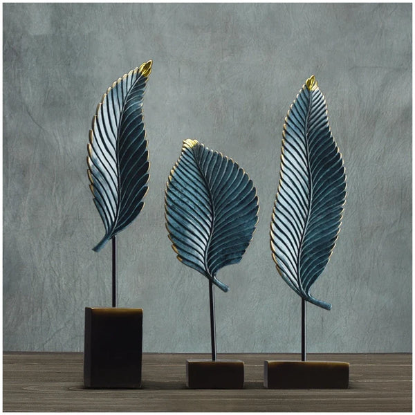 Decorative Fiber Leaves Accent Set