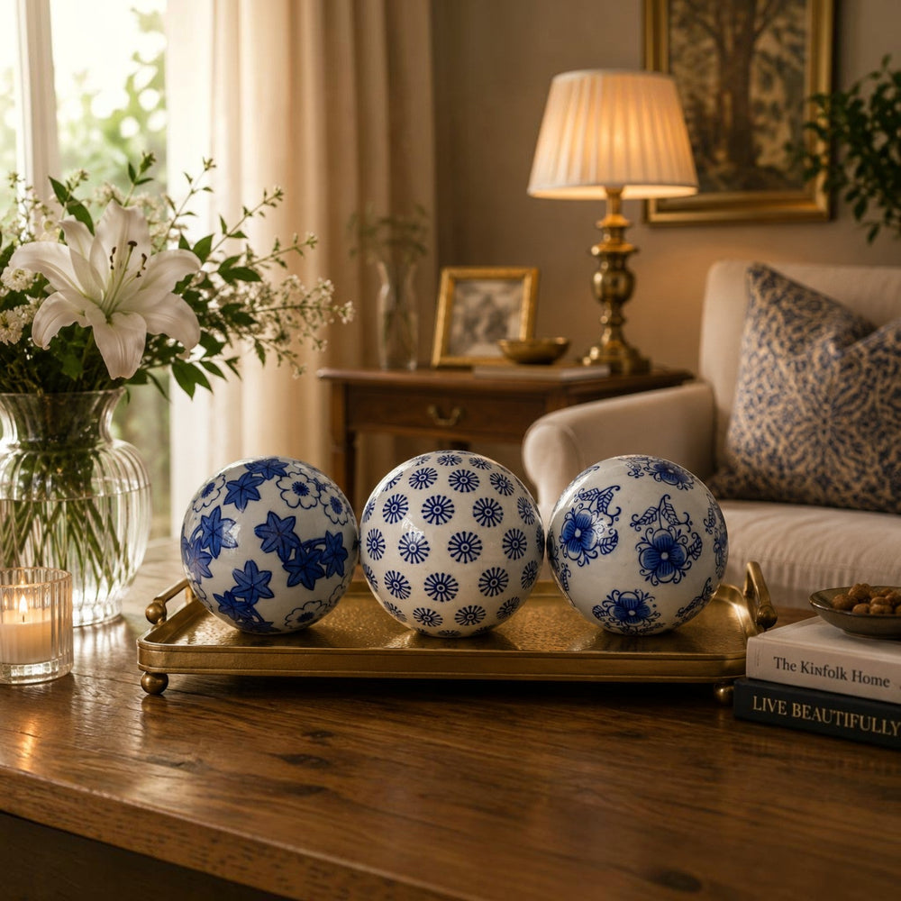  Blue Pottery Ceramic Ball\
blue pottery ball