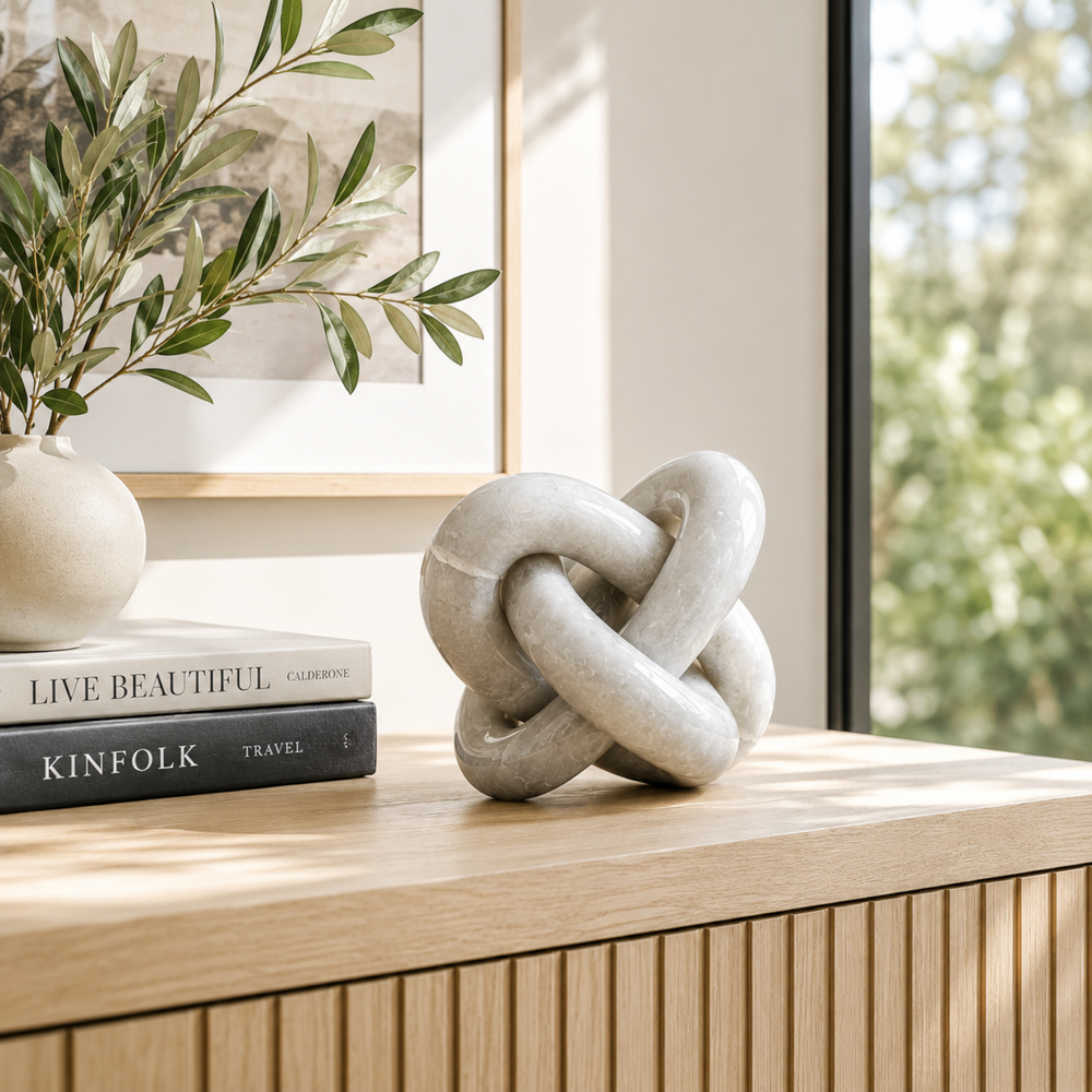 Luxury Marble & Travertine Knot Sculpture