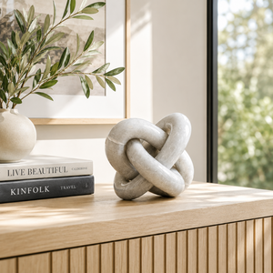 Luxury White Marble Knot Sculpture