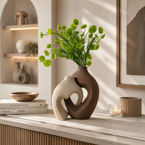 Modern Abstract Interlocking Ceramic Vase Set