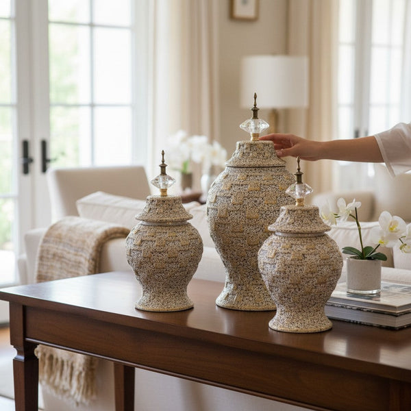 Royal Textured Grey Candy Jars Set