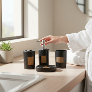Black Ceramic Bathroom Accessories Set