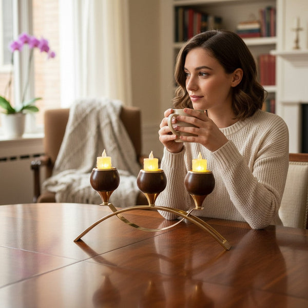 Luxury Triple Candle Holder Centrepiece (3in1)