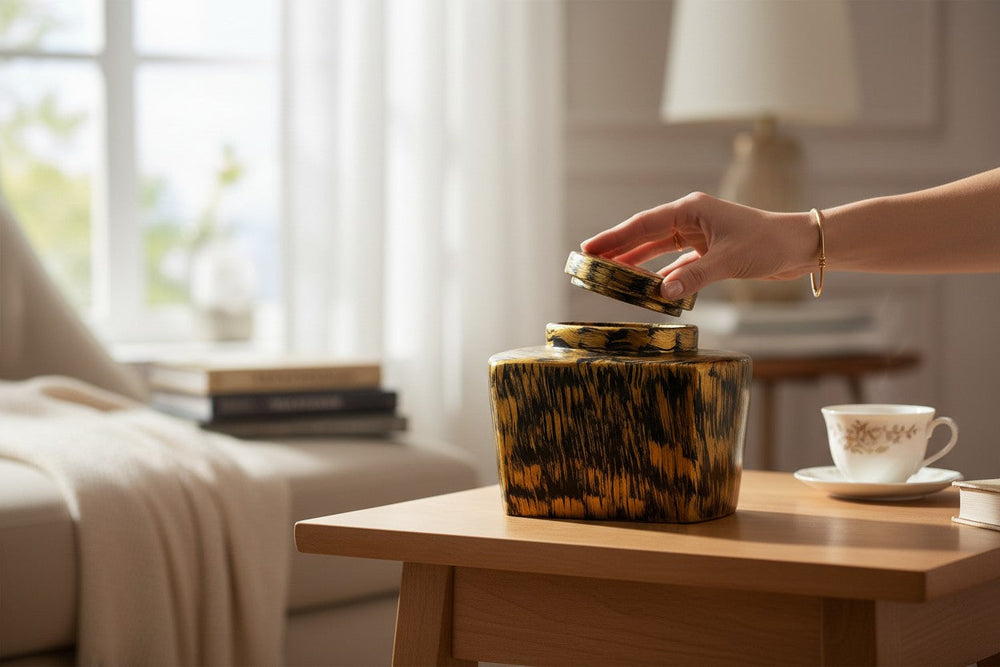 Modern Black Gold Decorative Vase