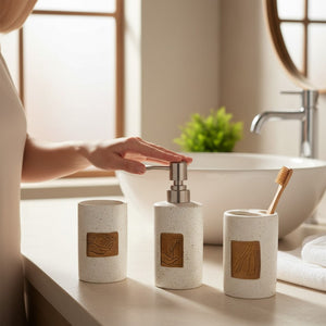 Minimalist Ceramic Bathroom Accessories Set