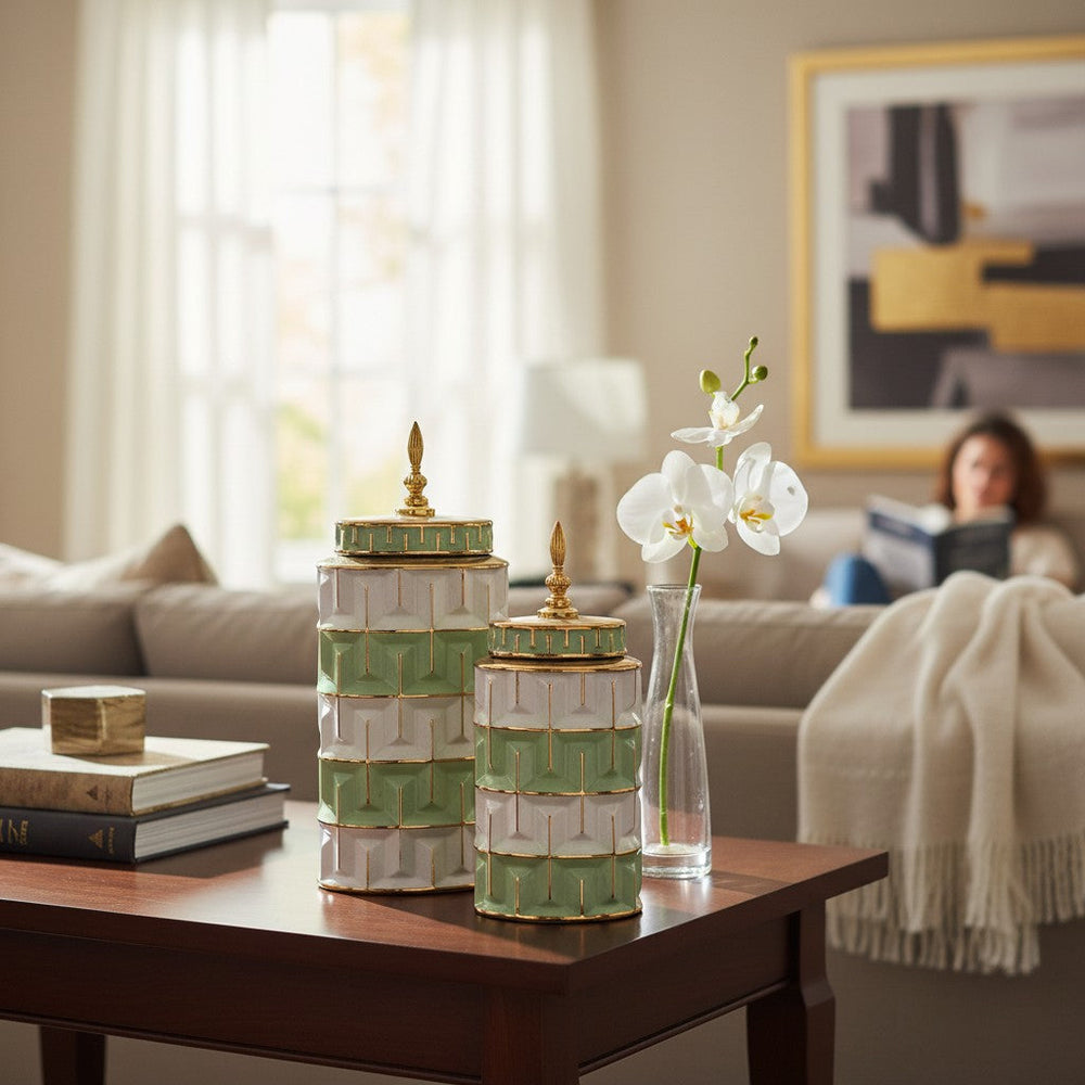 Mint Mosaic Decorative Candy Jars Set
