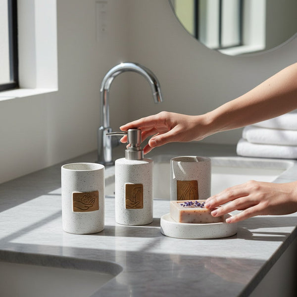 Minimalist Ceramic Bathroom Accessories Set