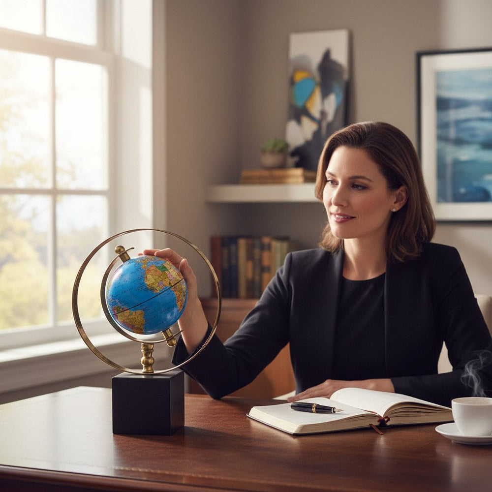 Orbital Metallic Globe Table Décor