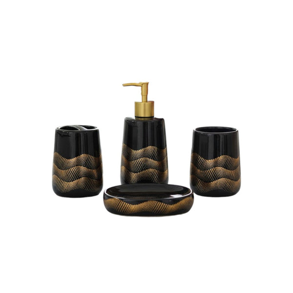 Luxury Wave Ceramic Bathroom Accessories Set
