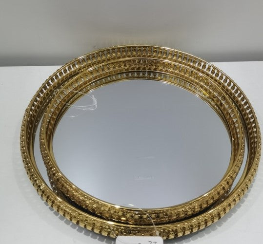 Regal Gold Mirror Perfume Trays