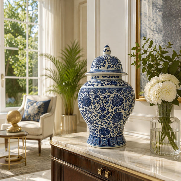 Blue Pottery Porcelain Ginger Jars