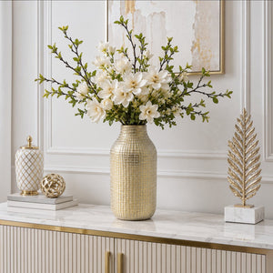 Luxury Gold Textured Ceramic Table Vases