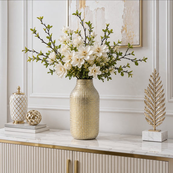 Luxury Gold Textured Ceramic Table Vases