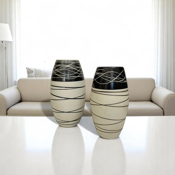 Ebony Sands Ceramic Vases Set