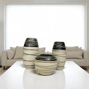 Ebony Sands Ceramic Vases Set