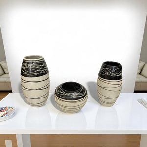 Ebony Sands Ceramic Vases Set