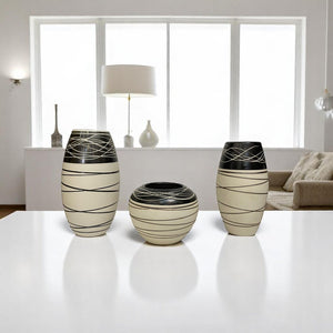 Ebony Sands Ceramic Vases Set