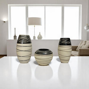Ebony Sands Ceramic Vases Set
